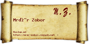 Mrár Zobor névjegykártya